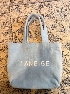LANEIGE Light Blue Terry Cloth Tote Bag